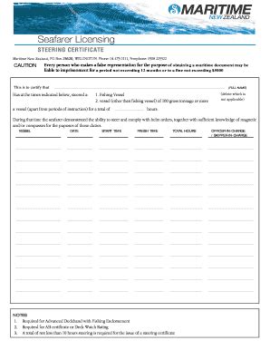 Fillable Online Steering Certificate Mnz Form Form For The Steering