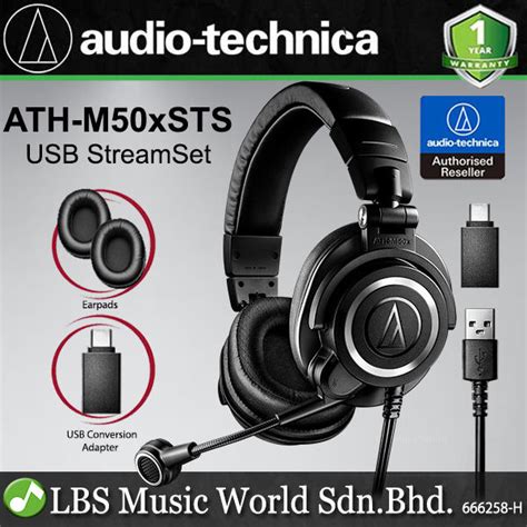 Audio Technica ATH M50xSTS USB Headphone USB Streaming Headset M50xSTS