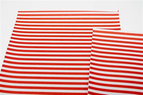 Red And White Stripes Stripe Faux Leather Sheets Red Striped Etsy