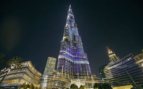 Scarica Burj Khalifa Dubai Notte Torre Khalifa Burj Dubai Edificio