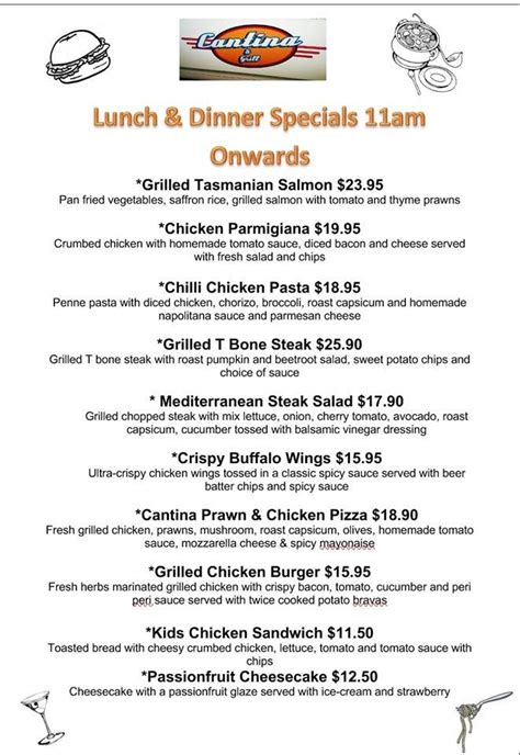 Menu At Cantina Grill Restaurant Armadale Armadale Central Shopping