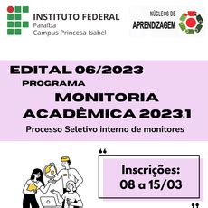 Publicado O Edital N Do Programa De Monitoria Acad Mica