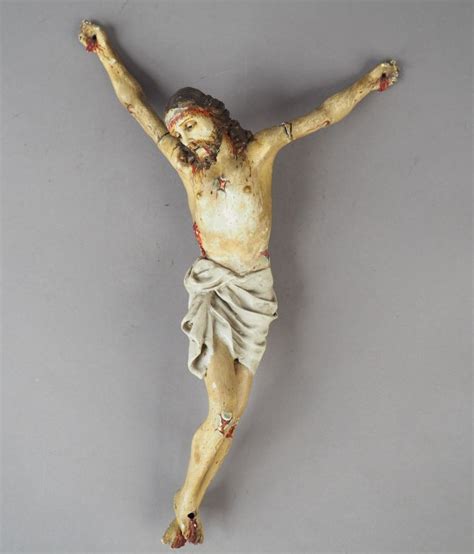 Lot de Christ en papier maché et polychromé Espagne XVIII XIXème