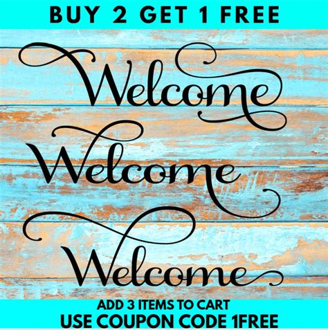 Welcome SVG, Welcome Sign SVG, Welcome Script SVG, Digital Download for ...