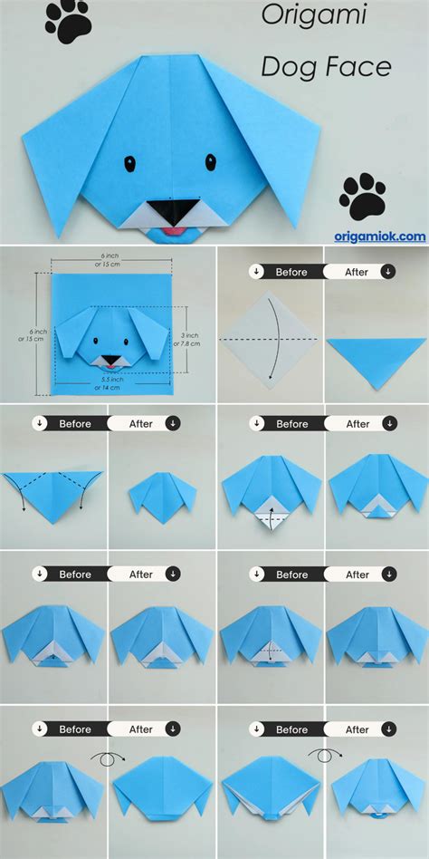 How To Make An Origami Dog Face Origami Dog Face Origami Easy