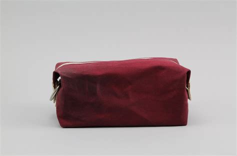 The Jack Dopp Kit Burgundy Waxed Canvas Expandable Dopp Kit Etsy