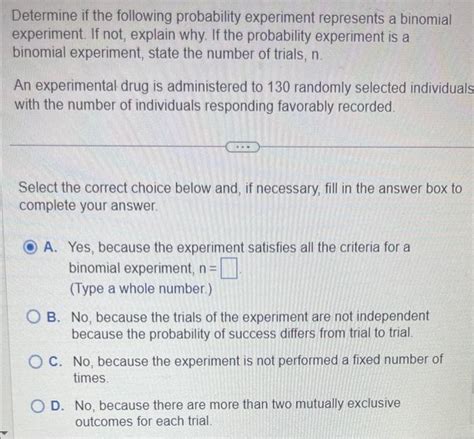 Solved Determine If The Following Probability Experiment