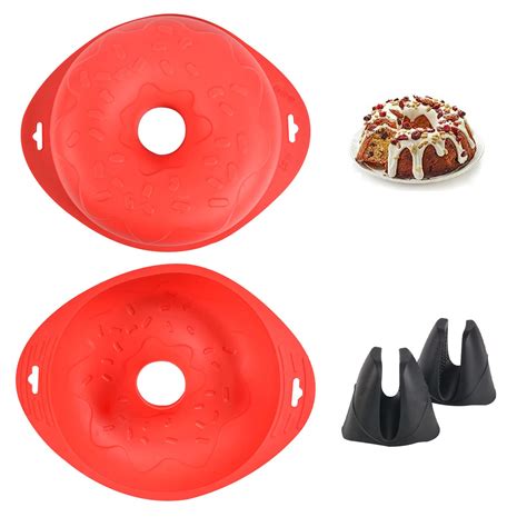 Aimlot Silicone Donut Molds And 1 Spatula 6 Pack Of Non Stick Food Grade Silicone Pans