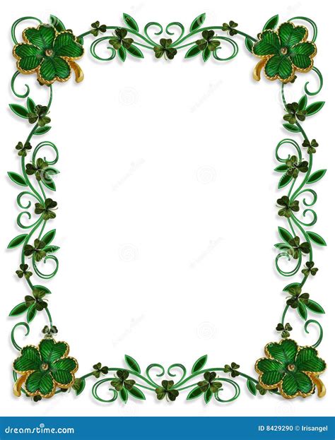 St Patricks Day Border Shamrocks Stock Illustration Illustration Of