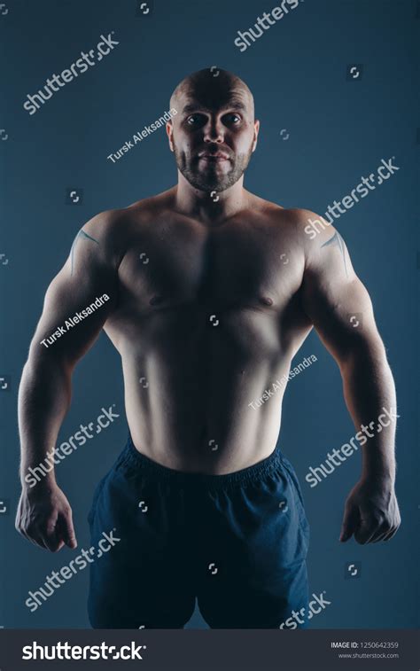 Strong Naked Muscular Man Shows Off Stock Photo Edit Now