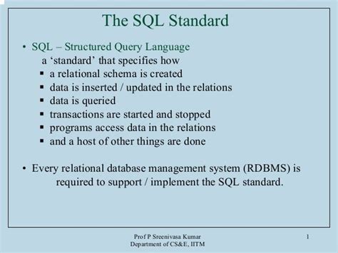 4 The Sqlstandard