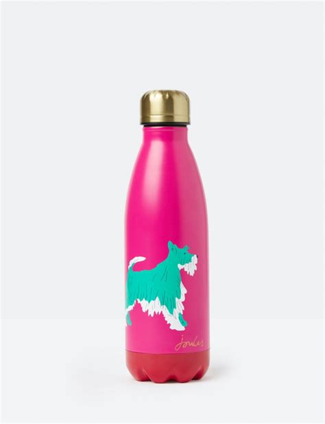 Pink Joules Water Bottle Green Dog Print Vibrant Home