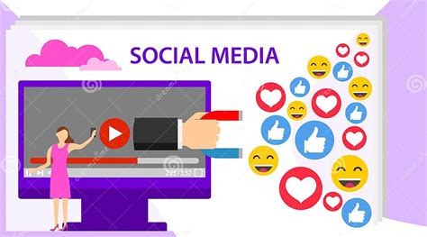 Social Influencer Concept Social Media Concept Banner With Text Place Stock Illustration