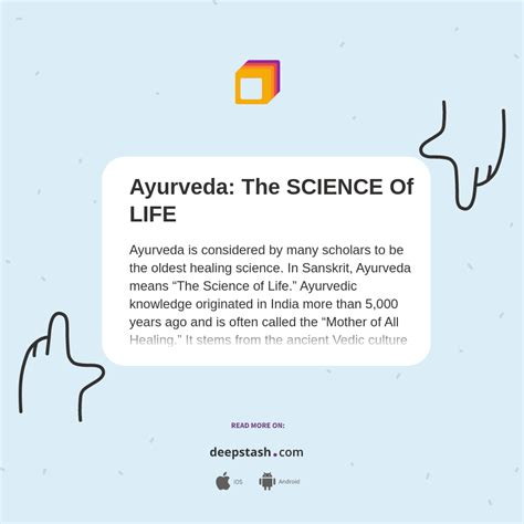 Ayurveda The Science Of Life Deepstash