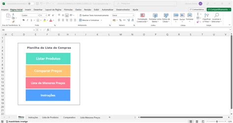 Planilha De Lista De Compras Comparativo De Pre Os Loja Excel Easy