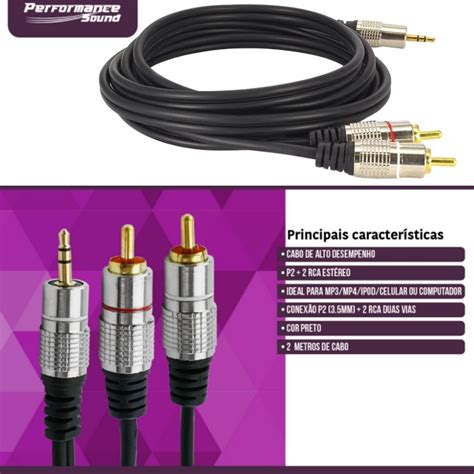 Cabo P Estereo Rca Macho Fitz C Metros Smartcomp Seu