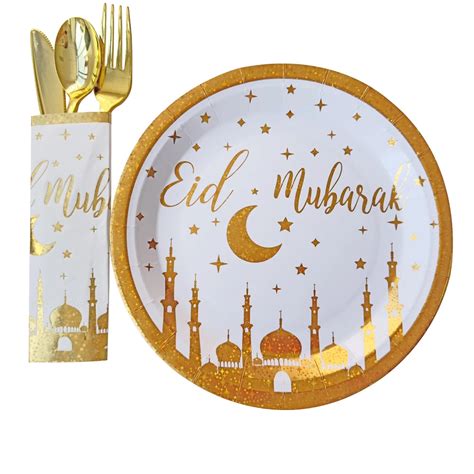 Vajilla Eid Mubarak Para Decoraciones De Ramad N Suministros De Fiesta