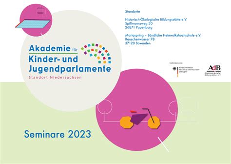 Seminarangebot Niedersachsen 2023 Akademie für Kinder und