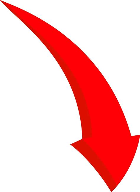 Red Arrow Down Curved Arrow Color D Ui For Website Down Symbol For