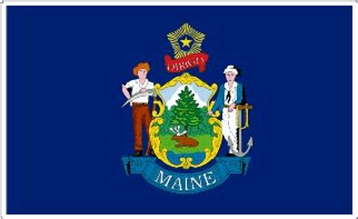 Flag, Bird, Flower, Motto - MAINE