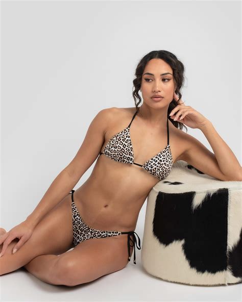 Shop Topanga Exotic Triangle Bikini Top In Leopard Fast Shipping