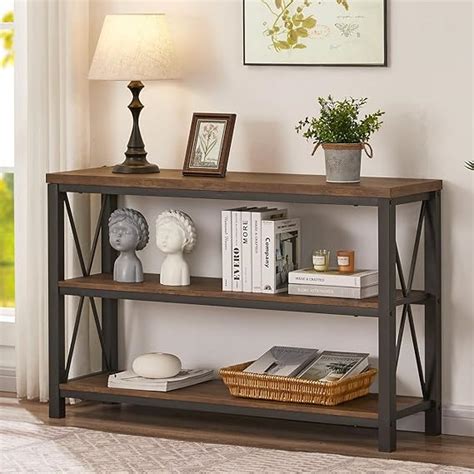 Amazon Bon Augure Rustic Console Table Behind Couch Industrial