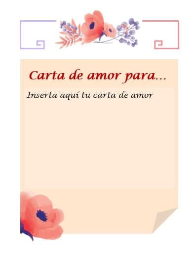 Plantillas Para Carta De Amor Diseños Gratis En Word