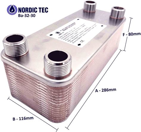 Wymiennik ciepła Nordic Tec Ba 32 30 30 płytowy 1 30 65 kW