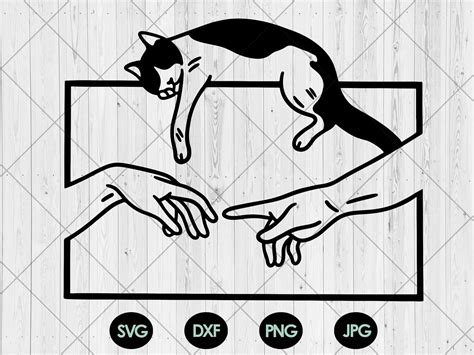 Hand And Paw Svg Cat Paw And Human Hand Grafik Von Newhope Store