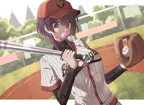 Safebooru 1girl Baseball Baseball Bat Baseball Cap Baseball Jersey