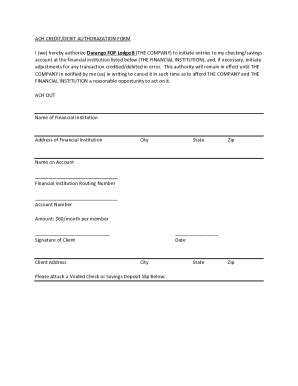 Fillable Online ACH Authorization Form Template Fax Email Print PdfFiller