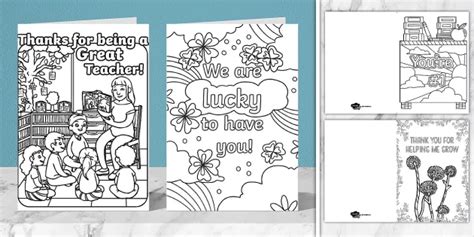 Thank You Teacher Colouring Cards Twinkl Party Twinkl