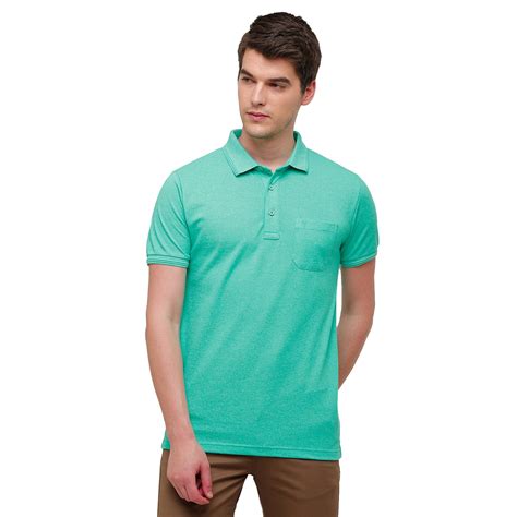 Classic Polo Mens Aqua Blue Trendy Grindle Polo Half Sleeve Slim Fit T