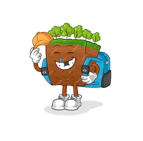 Premium Vector Soil Layers Goes To School Vector Cartoon Character