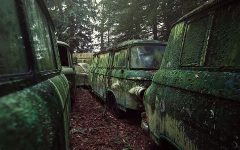 Green Vehicle Car Moss Wreck HD Wallpaper Rare Gallery