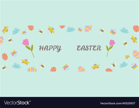 Easter Poster And Banner Template With Eggs Vector Image