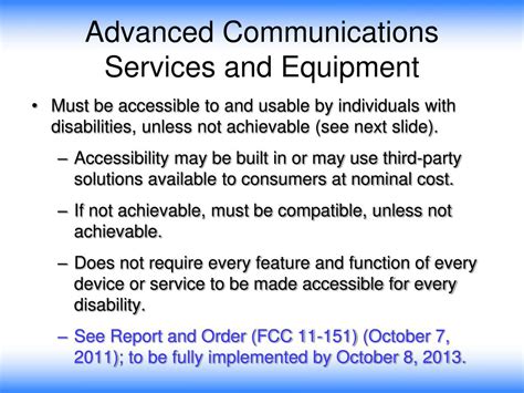 Ppt Twenty First Century Communications And Video Accessibility Act