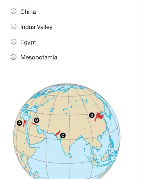 Which Early River Valley Civilization Is Marked By The Letter A On The