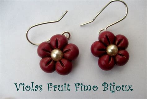 Orecchi Fiori Gioielli Orecchini Di Violas Fruit Fimo Bijoux Su