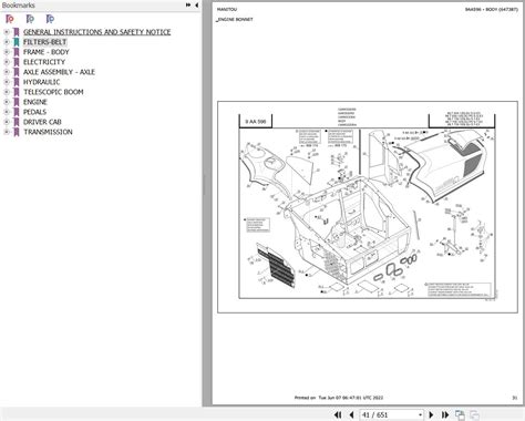 Manitou Telehandler Mlt Lsu Powershift S E Parts Catalog