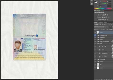 Netherlands Passport Psd Template V High Quality Fake Template