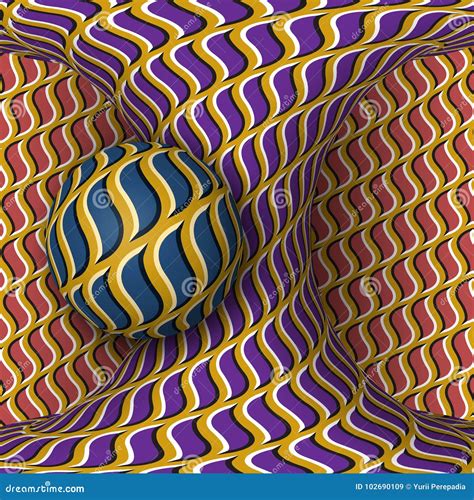 Optical Motion Illusion Illustration A Sphere Are Rotation Around Of A