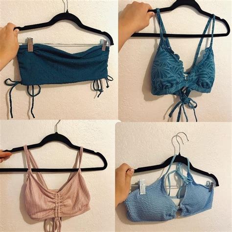 Cupshe Women S Blue And Pink Bikini And Tankini Tops Depop