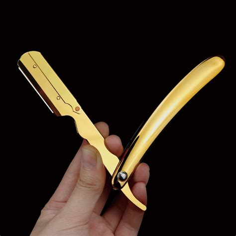 Gold Plating Fashioned Manual Razor Men S Shaving Haircut Carving Beard