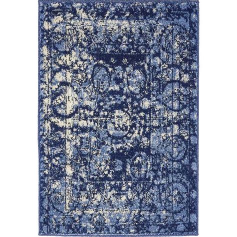 Bungalow Rose Godina Performance Blue Rug Reviews Wayfair