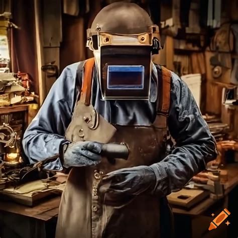 Master Engineer Welding In A Steampunk Workshop On Craiyon