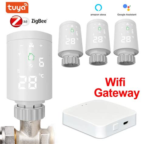 Tuya Zigbee3 0 Smart Wireless Gateway Hub 2pcs Thermostat Heater Temperature Controller Trv