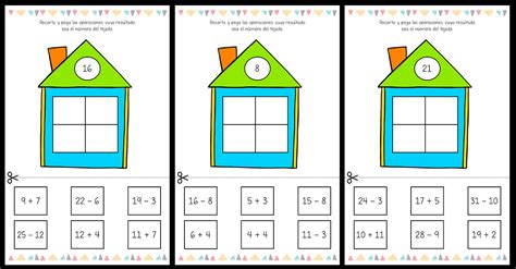 Cálculo mental Las casas de las sumas y restas