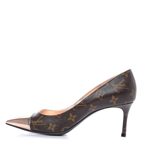 Louis Vuitton Monogram Cherie Pumps 38 Rose Gold 493123