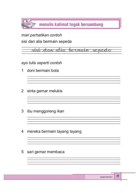 Latihan Menulis Kelas 1 Sd